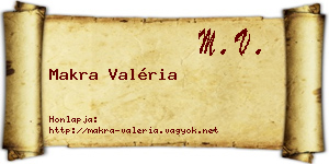 Makra Valéria névjegykártya
